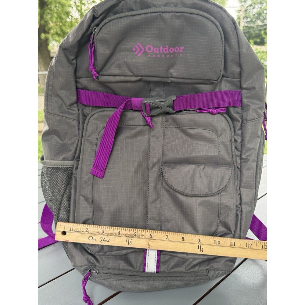 Outdoor Products Traverse Backpack Gray Unisex Book Bag Travel Hiking School - Picture 12 of 12